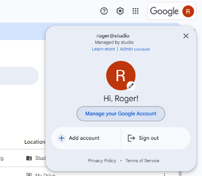 Open Manage your Google Account