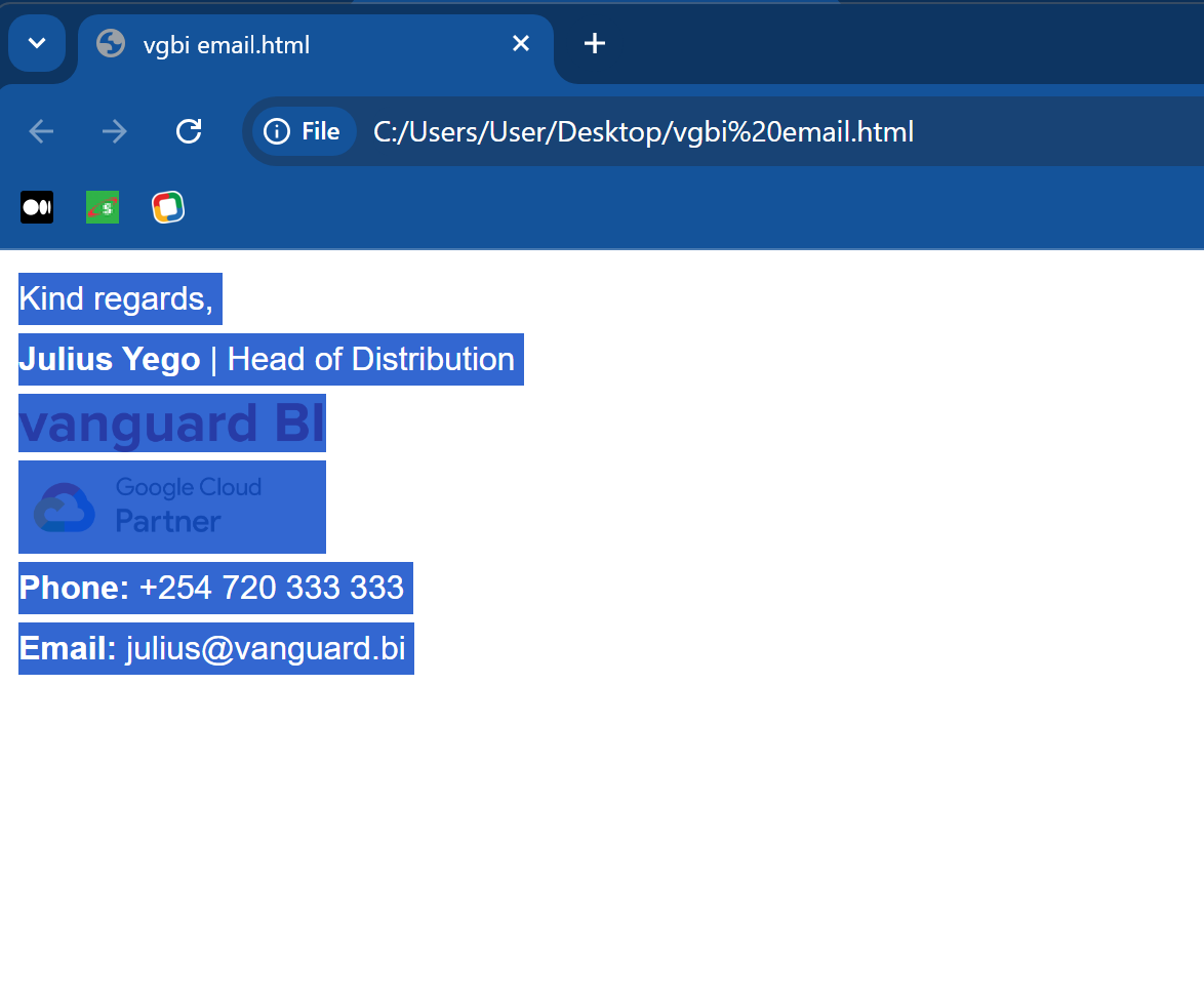 Select and copy the entire signature
