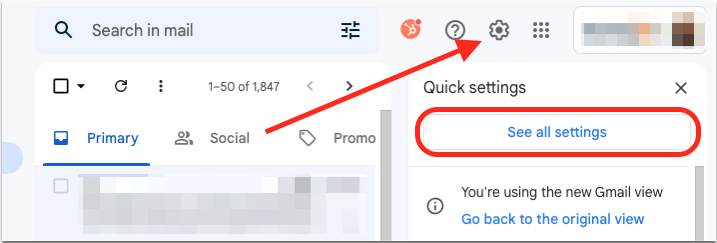 Open the General settings tab