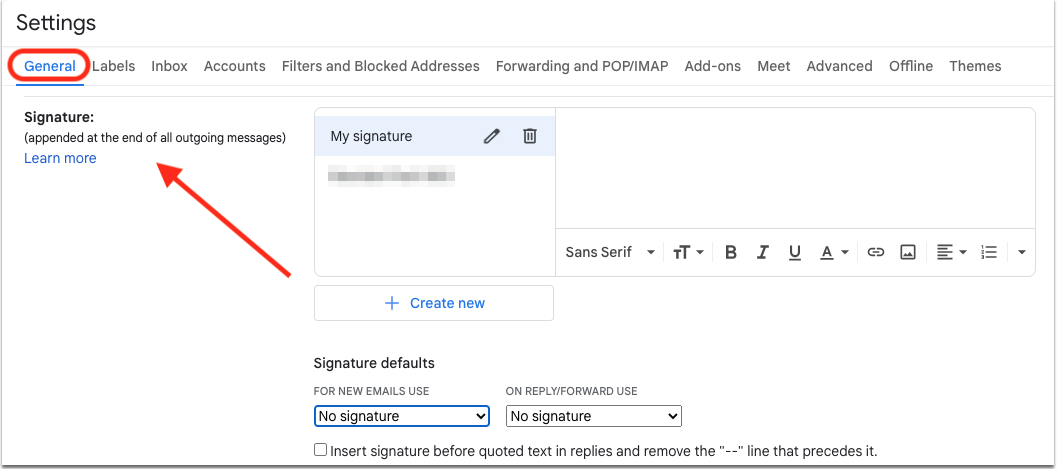 Scroll to the Signature section