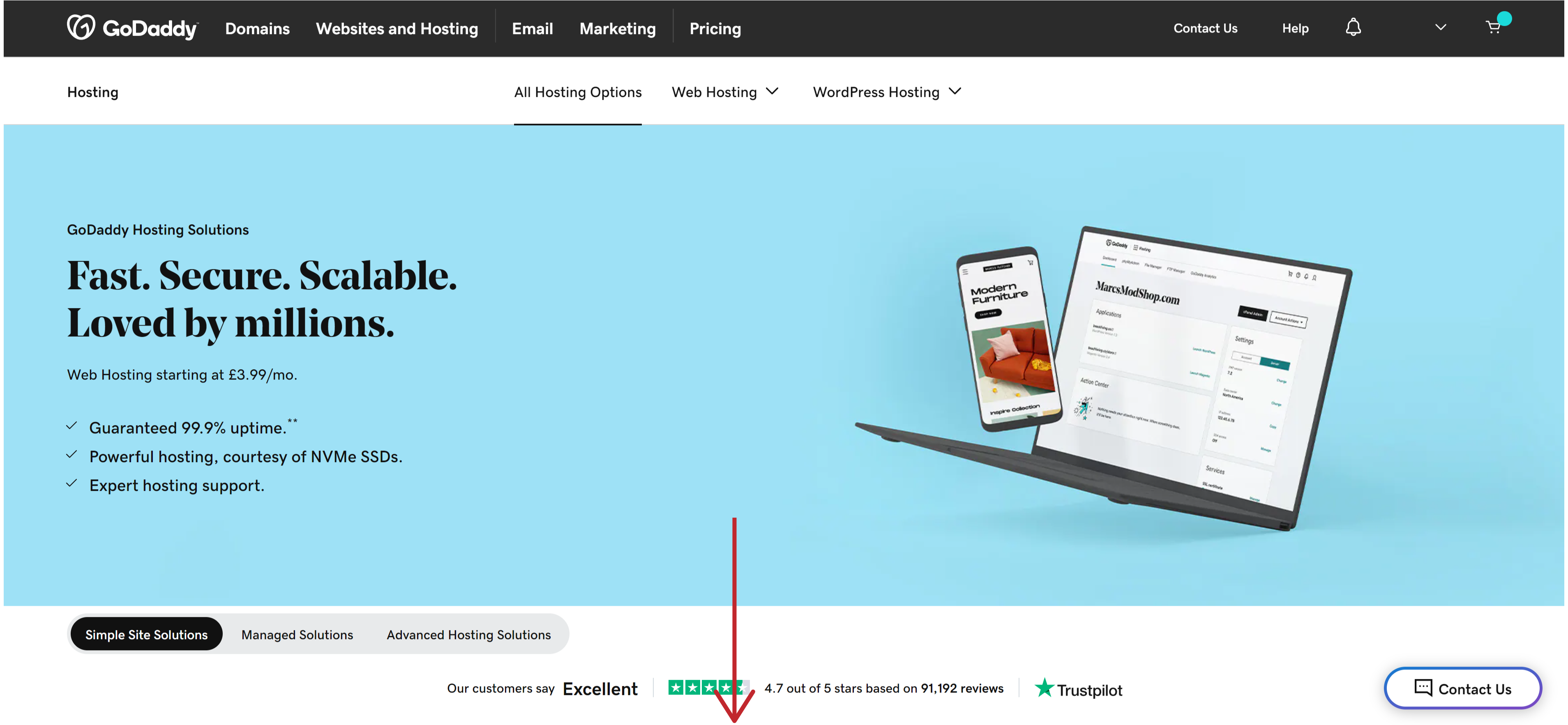 Scroll down to Simple Site Solutions