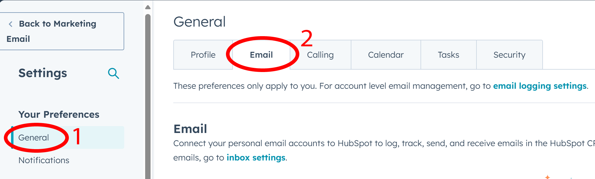 Edit your email signature under the Email tab