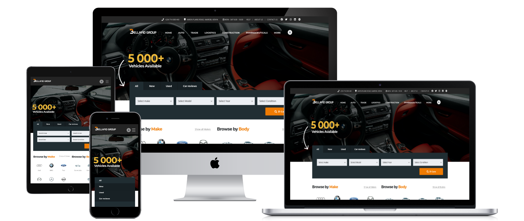 Bellafid Group website shown across devices