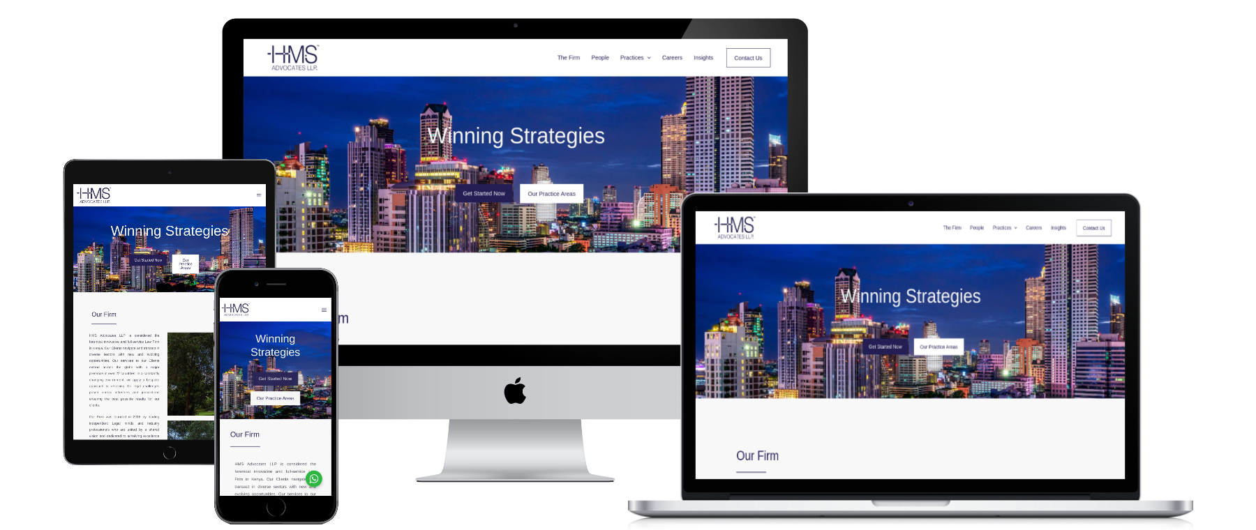 HMS Advocates website shown across devices