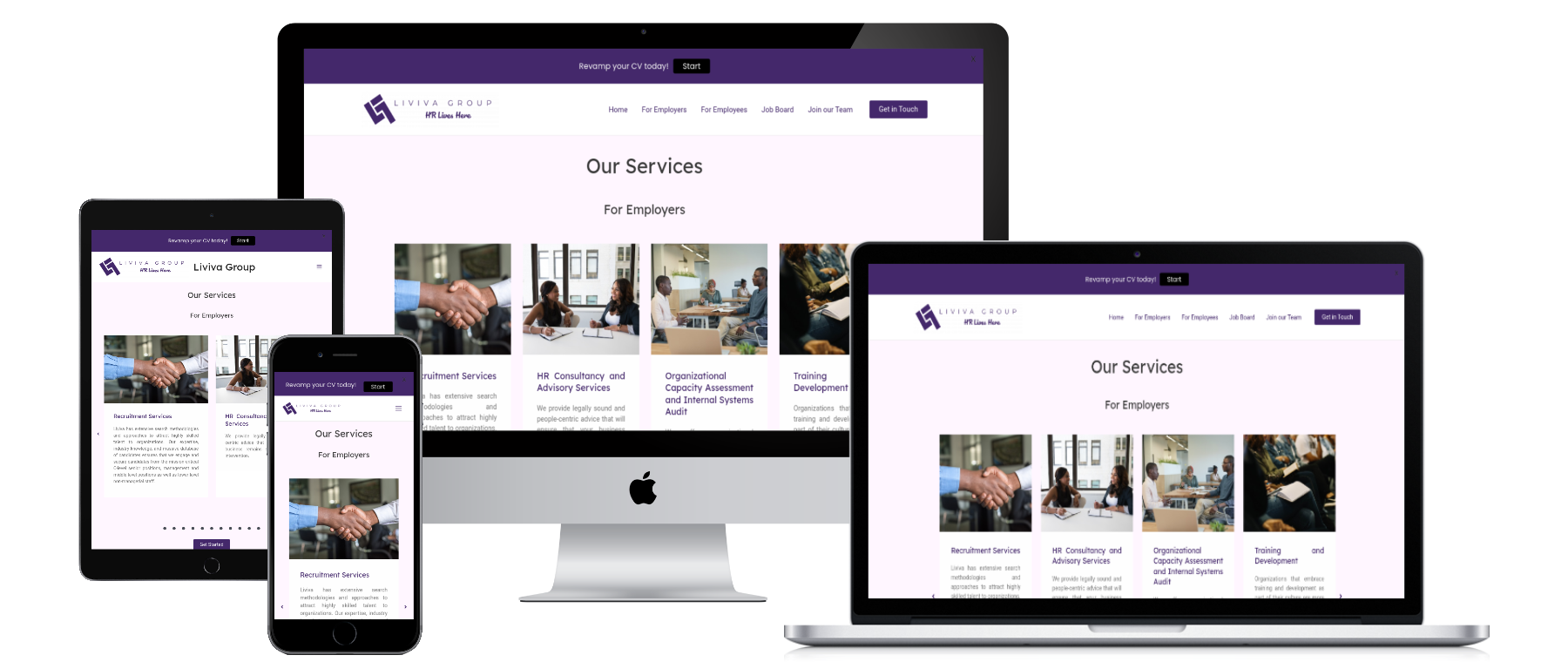 Liviva Group website shown across devices